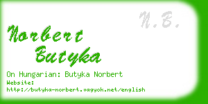 norbert butyka business card